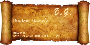 Beutum Gazsó névjegykártya
